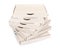 Stack of plain white pizza boxes, isolated