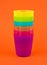 Stack plastic glass,rainbow color