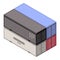 Stack port container icon, isometric style