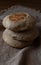 Stack of Portuguese breads Bolo Do Caco.