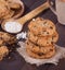 Stack of Raisin Pecan Oatmeal Cookies