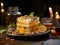 A Stack of Rasmalai Elegance on Wooden Table