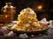 A Stack of Rasmalai Elegance on Wooden Table