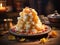 A Stack of Rasmalai Elegance on Wooden Table