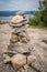 Stack of rocks at the end of a hiking trail