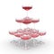 Stack of rose champagne glasses with clipping path