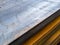 stack of rusted sheet metal - close-up with selective focus