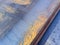 stack of rusted sheet metal - close-up with selective focus