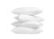 Stack of soft pillows on white