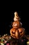 Stack of spooky pumpkin halloween