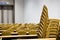 Stack Steel Chair Fabric seat pad yellow gold