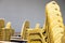 Stack Steel Chair Fabric seat pad yellow gold