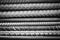 Stack of steel rods texture background