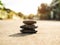 Stack Stone on Cement Floor middle Road Background Balance Pebble on Natural,Zen Garden Calm,Balance,Stability,Spiritual Symbols,