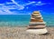 Stack of stones on beach