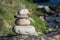 Stack of stones in mountain river zen relaxation