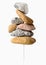 A stack of stones over a pin