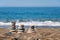 Stack of stones on Petra tou Romiou or Aphrodite Rock Beach, Cyprus