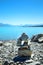 Stack stones at Pukaki lake