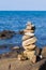 Stack stones on seacoast