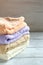 Stack terry towels