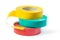 Stack of three colored rolls of insulation tape