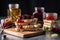 stack of toast, spread with homemade preserves and topped with fresh fruit