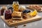 stack of toast, spread with homemade preserves and topped with fresh fruit