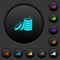 Stack of treasure dark push buttons with color icons