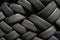 Stack of used car tyres