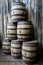 Stack vintage barrels