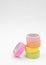 Stack of Warm Colored Colorful Washi Tape on White Background