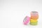 Stack of Warm Colored Colorful Washi Tape on White Background