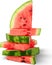 Stack of Watermelon Slices - Isolated
