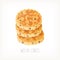 Stack of welsh cakes traditional pancakes or biscuits with raisins that remind scones served for breakfast with sugar butter and