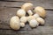 Stack of white button mushrooms