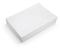 Stack of white paper on white background