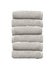 Stack of white plush hotel towels isolated