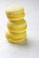 Stack yellow french macaroons