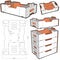 Stackable Retail Double Edge Box Internal measurement 29.3x 18.4+ 7.95 and Die-cut Pattern.