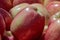 Stacked apples fresh and ready to sell at market