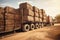 stacked bales of raw materials being transported by truck in the mining industry