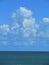 Stacked beach clouds, vertical orientation