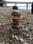 stacked beach rocks