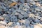 Stacked Beach stones and pebble texture for industrial background