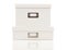 Stacked Blank White File Boxes with Lids on White