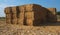 Stacked blocks of dry hay