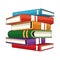 Stacked closed books icon cartoon isolated