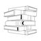 Stacked closed books icon cartoon isolated black and white