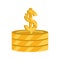 Stacked coins money dollar stock market crash isolated icon